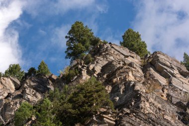 Montana Holland Creek üzerinde pürüzlü kayalıklar