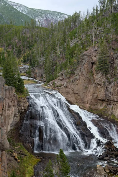 Uitzicht op Gibbon Falls in Yellowstone National Park — Stockfoto