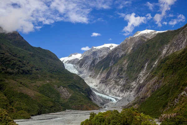 Widok na lodowiec Franciszka Józefa w Nowej Zelandii — Zdjęcie stockowe