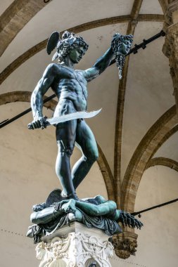 Floransa, Toskana / İtalya - 19 Ekim: Perseus heykeli