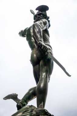 Floransa, Toskana / İtalya - 19 Ekim: Perseus heykeli