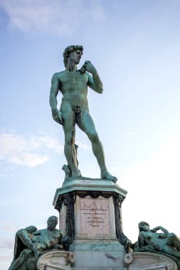 Floransa, Toskana / İtalya - 18 Ekim: David faci 'nin bronz kalıbı