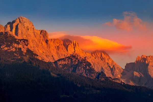 Soluppgång Dolomiterna Vid Candide Veneto Italien — Stockfoto