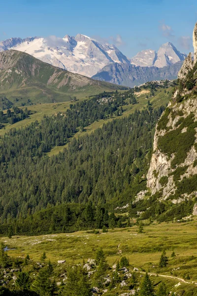 Zicht Dolomieten Bij Corvara Zuid Tirol Italië — Stockfoto