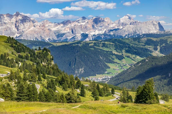 Utsikt Över Dolomiterna Från Gardena Pass Sydtyrolen Italien — Stockfoto