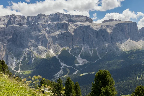 Widok Dolomity Pobliżu Selva Południowy Tyrol Włochy — Zdjęcie stockowe