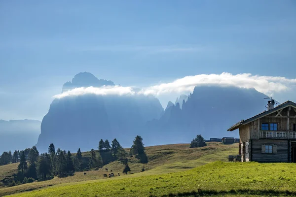 Fie Allo Sciliar South Tyrol Italy August Utsikt Över Typisk — Stockfoto