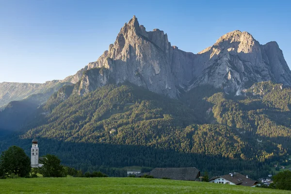Fie Allo Sciliar South Tyrol Italien August Utsikt Över Sciliar — Stockfoto
