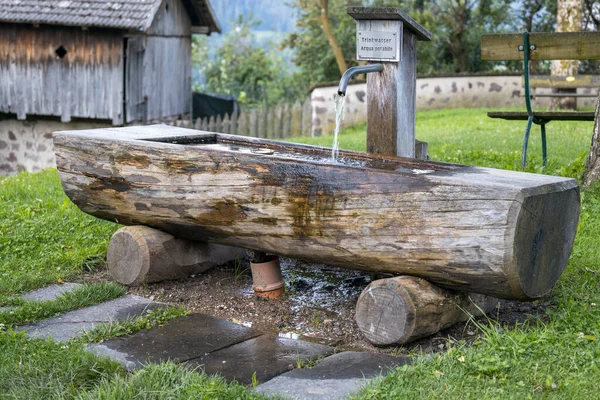 Fie Allo Sciliar South Tyrol Italy August View Wooden Drinking — 图库照片