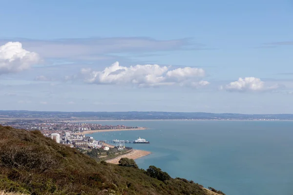 Blick Von Den South Downs Auf Eastbourne East Sussex — Stockfoto