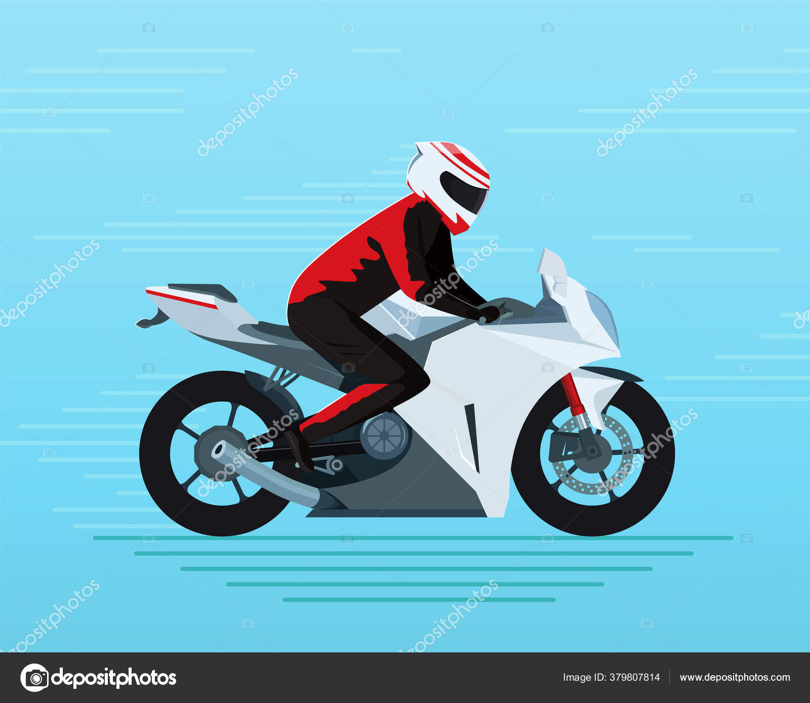 Vetores de Motocross Rider Em Uma Moto e mais imagens de Adulto