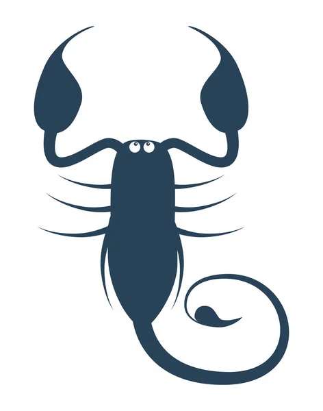 Signo del zodiaco azul oscuro Escorpio que representa al animal artrópodo . — Vector de stock