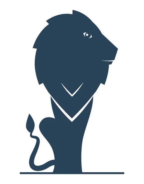 El signo del zodíaco azul oscuro Leo que representa a León . — Vector de stock