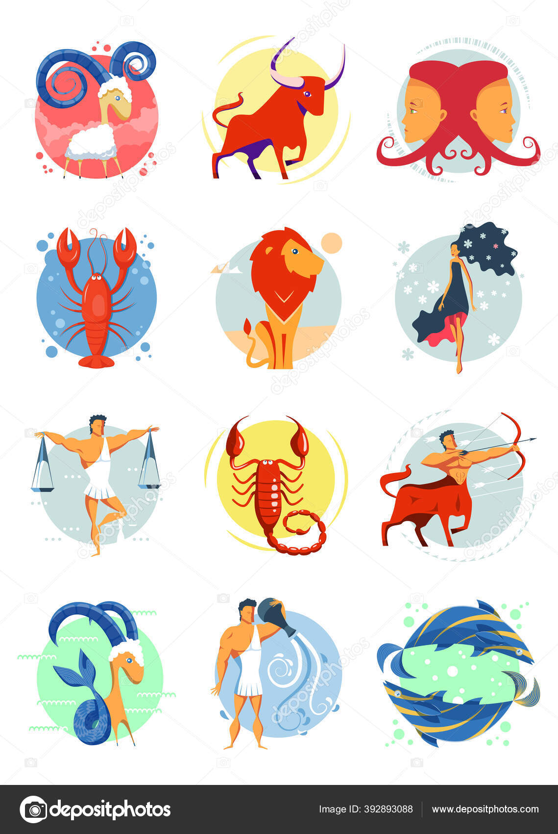 Colorful set of zodiac astrology signs. Vector icons Stock Vector Image by ยฉalisachaseon #392893088 Colorful set of zodiac astrology signs. Vector icons Stock Vector Image by ยฉalisachaseon #392893088