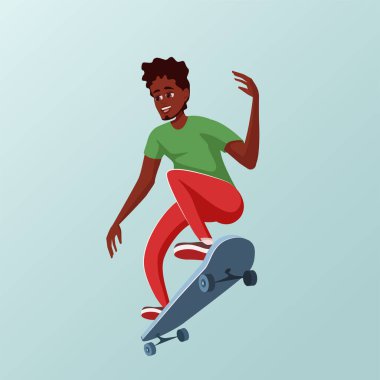 Genç adam kaykayla bir numara yapıyor..