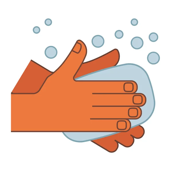 Ikona Mytí Rukou Ilustrace Dlaní Mýdla Jako Symbol Hygieny Zdravotní — Stockový vektor