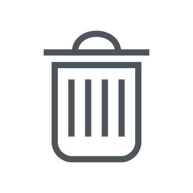 Simgeyi sil. Çöp kutusu imzası. Vektör düz tasarım çizimi