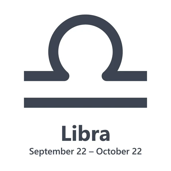 Vector Negro Libra Astrología Signo Del Zodíaco Diseño Plano Símbolo — Archivo Imágenes Vectoriales