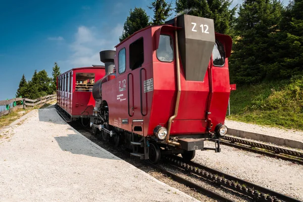Schafberg Austria Agosto 2018 Tren Especial Que Sube Colina Schafberg —  Fotos de Stock
