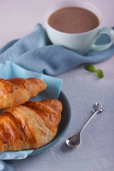 Breakfast Fresh Croissants — Stock Photo, Image