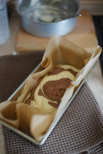 Een Cupcake Thuis Keuken Koken — Stockfoto