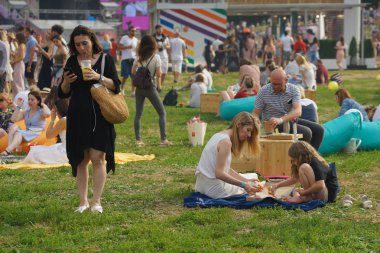 Rusya, Moskova, Temmuz 2019. Müzik festivali 