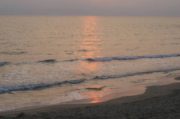 Хвилі Морі Заході Сонця — стокове фото