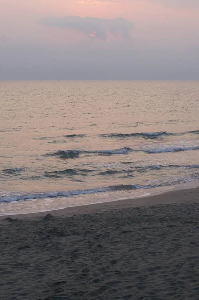 Хвилі Морі Заході Сонця — стокове фото