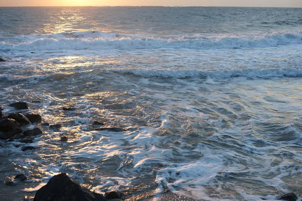 Vacker Utsikt Över Stranden Vid Solnedgången — Stockfoto