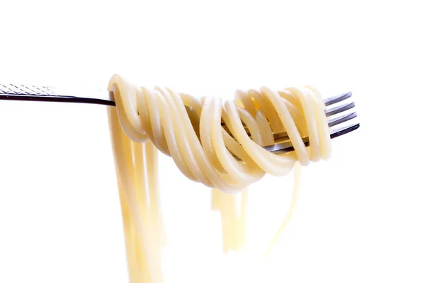 Spaghetti Pasta Fork Isolated White Background — Stock Photo, Image