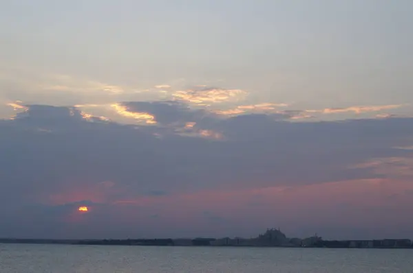 Hermoso Atardecer Sobre Mar — Foto de Stock