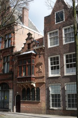 Amsterdam sokakları, Mart 2014, Hollanda. Kuzey Hollanda.