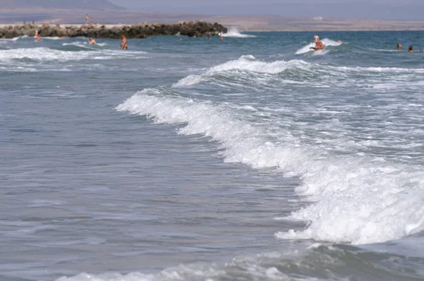 Plage Mer Avec Touristes — Photo