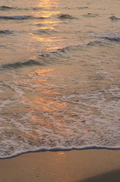 Хвилі Морі Заході Сонця — стокове фото