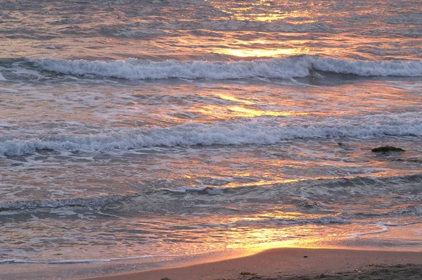 Olas Mar Atardecer — Foto de Stock