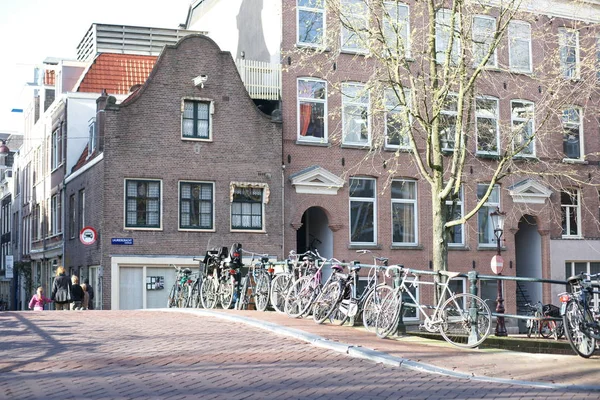 Krásné Domy Architektura Amsterdamu Nizozemsko — Stock fotografie