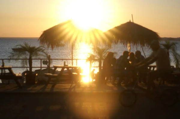 People Beach Sunset — Stock Photo, Image