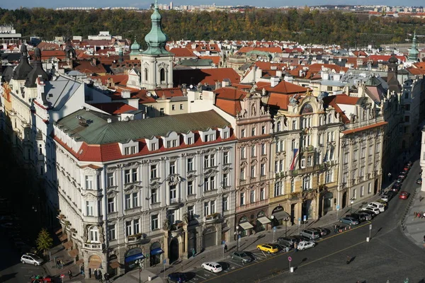 Sonbaharda Prag Sokakları Hava Görünümü — Stok fotoğraf