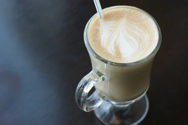 Café Dans Beau Verre Dans Café — Photo