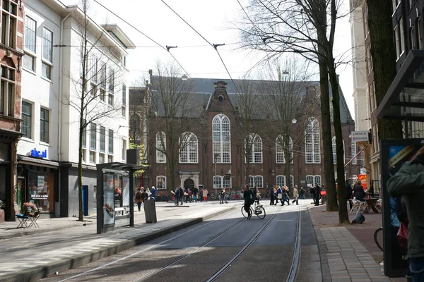 Δρόμοι Του Άμστερνταμ Μάρτιος 2014 Ολλανδία Βόρεια Ολλανδία — Φωτογραφία Αρχείου