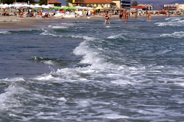 Plage Mer Avec Touristes — Photo