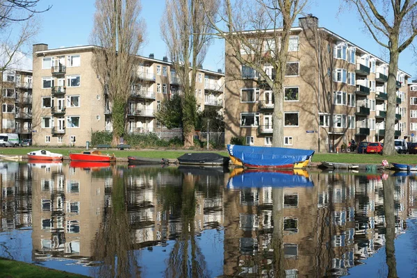 Kanál Městě Amsterdam — Stock fotografie