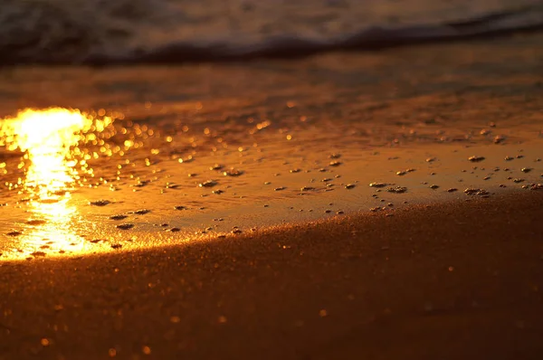 Wellen Meer Bei Sonnenuntergang — Stockfoto