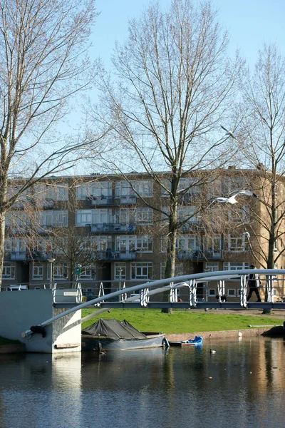 Kanál Městě Amsterdam — Stock fotografie