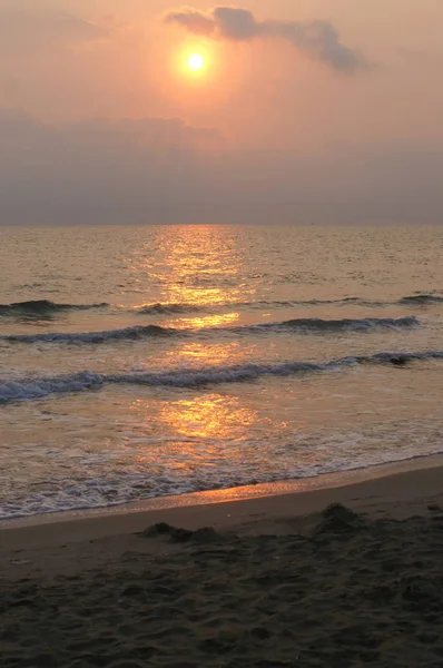 Olas Mar Atardecer — Foto de Stock