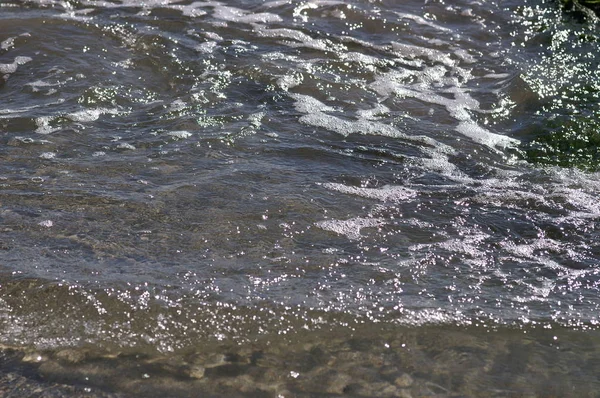 Eau Mer Claire Avec Vagues Vertes — Photo