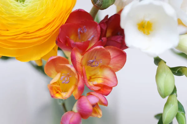 Strauß Mit Verschiedenen Bunten Blumen — Stockfoto