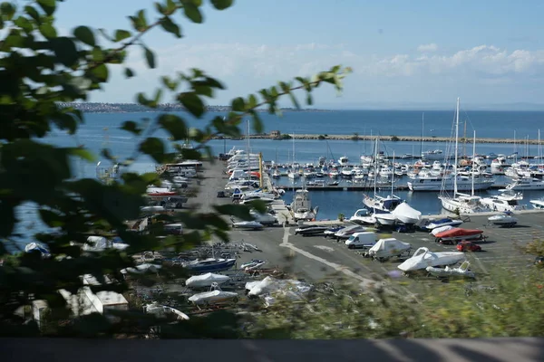 Vista Delle Navi Ormeggiate Nel Porto — Foto Stock