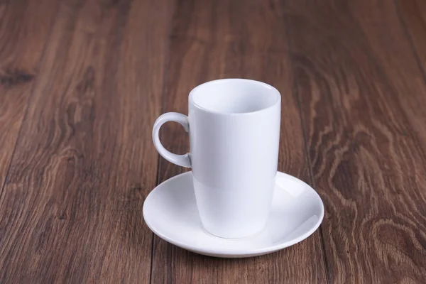 Conjunto Chá Branco Mesa Madeira — Fotografia de Stock