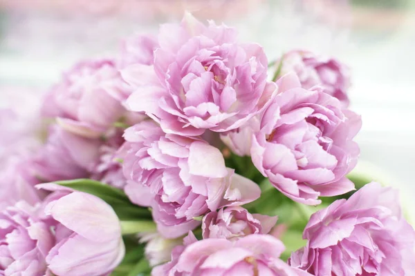 Schöner Strauß Rosa Blumen Nahsicht — Stockfoto